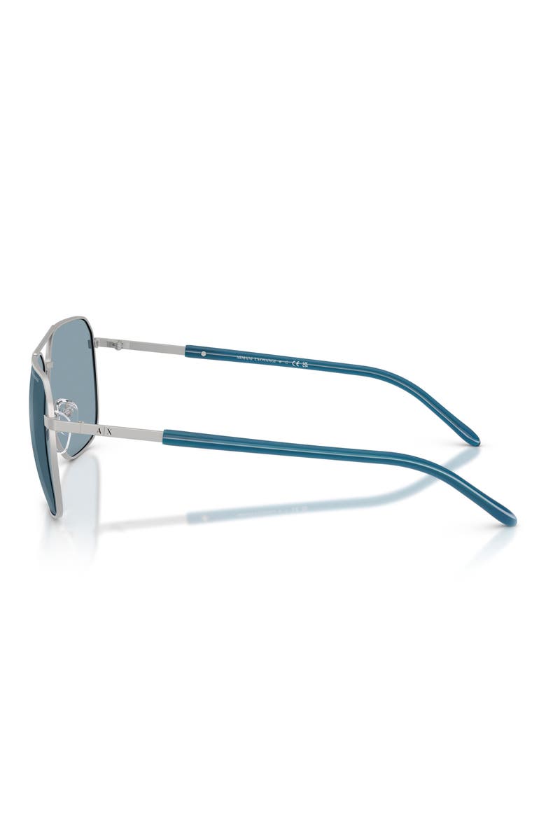59mm Pilot Sunglasses, Alternate, color, MATTE SILVER / LIGHT BLUE