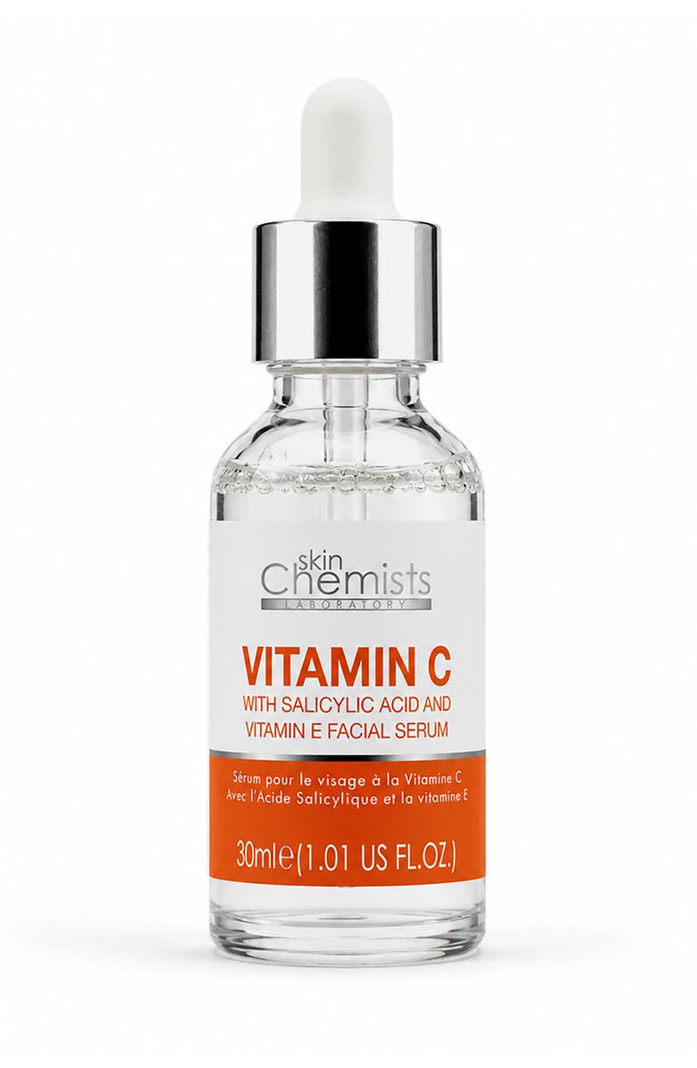 SKINCHEMISTS Anti-Ageing Vitamin C Salicylic Acid Facial Serum 30ml for Acne & Blemishes, Large Pores, Main, color, White