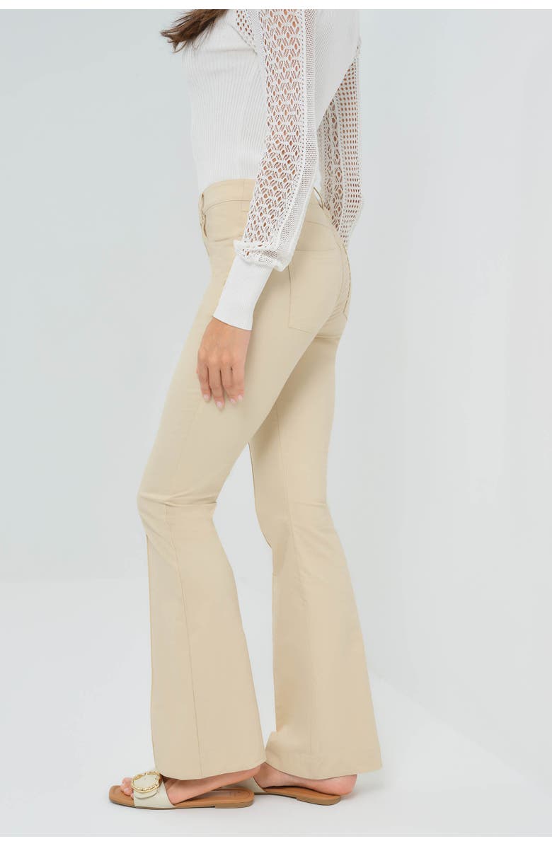 Anatomie Katya Performance Cotton Pintuck Flare Pant, Alternate, color, Wheat