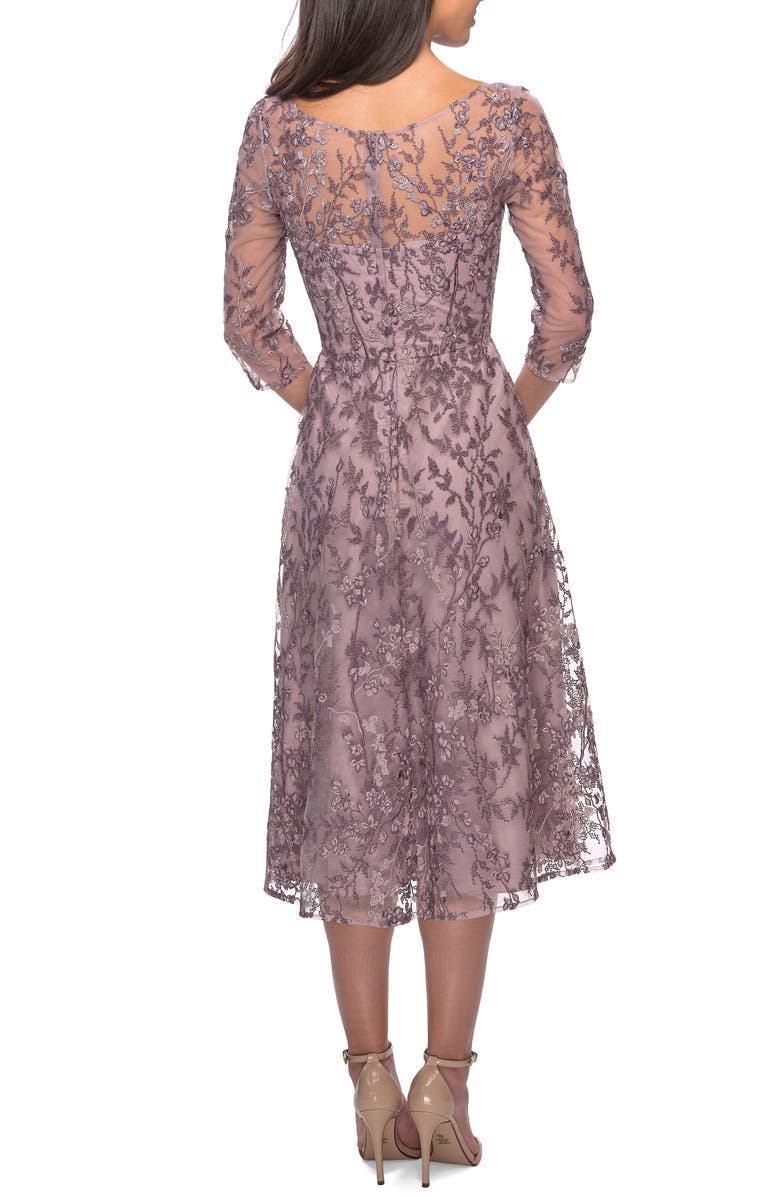 La Femme Lace Cocktail Dress, Alternate, color,