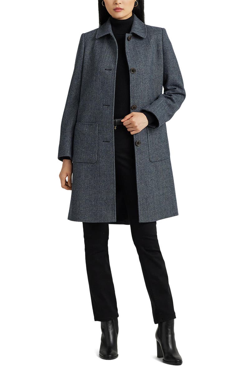 Lauren Ralph Lauren Herringbone Coat, Alternate, color,