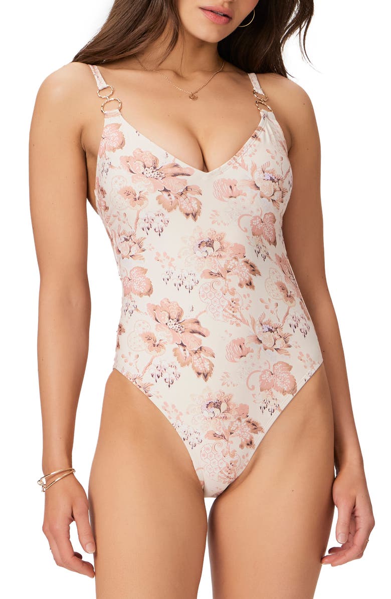PAIGE Rachel Ring Floral One-Piece Swimsuit, Main, color,