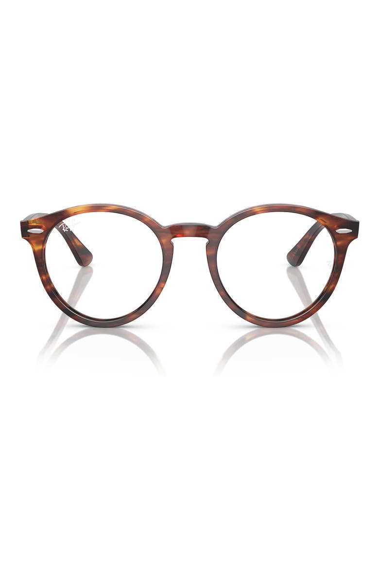 49mm Round Optical Glasses, Main, color, STRIPED HAVANA
