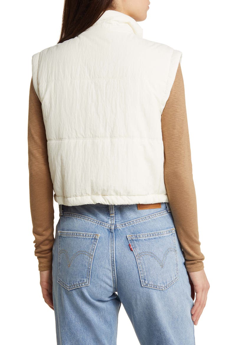 Cropped Puffer Vest, Alternate, color, IVORY