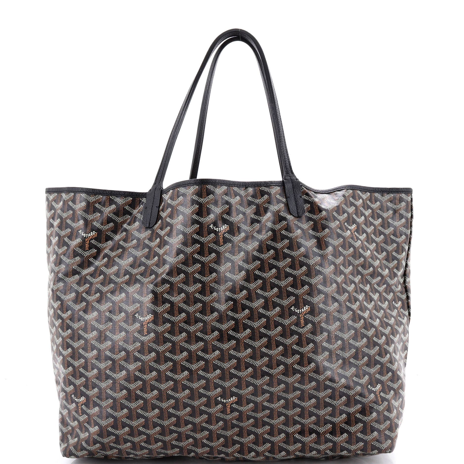 Pre-Owned Goyard Saint Louis Tote Coated Canvas GM, Main, color, Brown