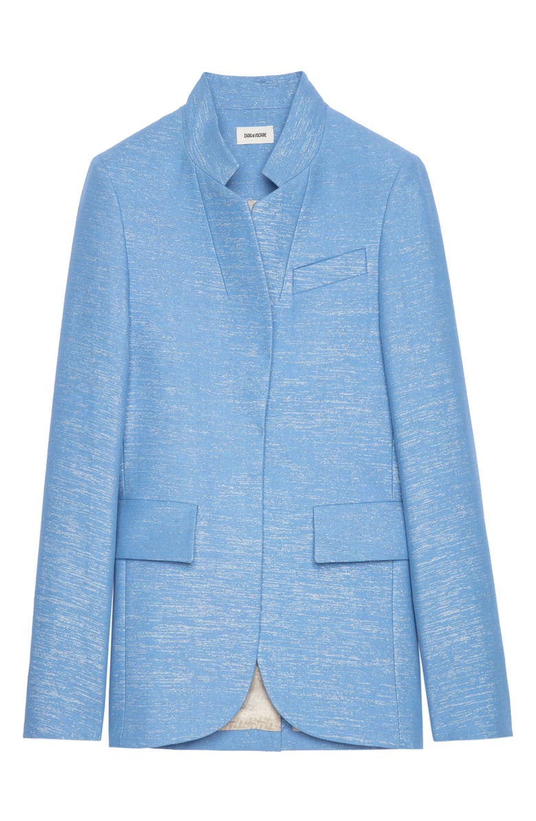 Zadig & Voltaire Very Lin Sparkle Blazer, Alternate, color, Azur
