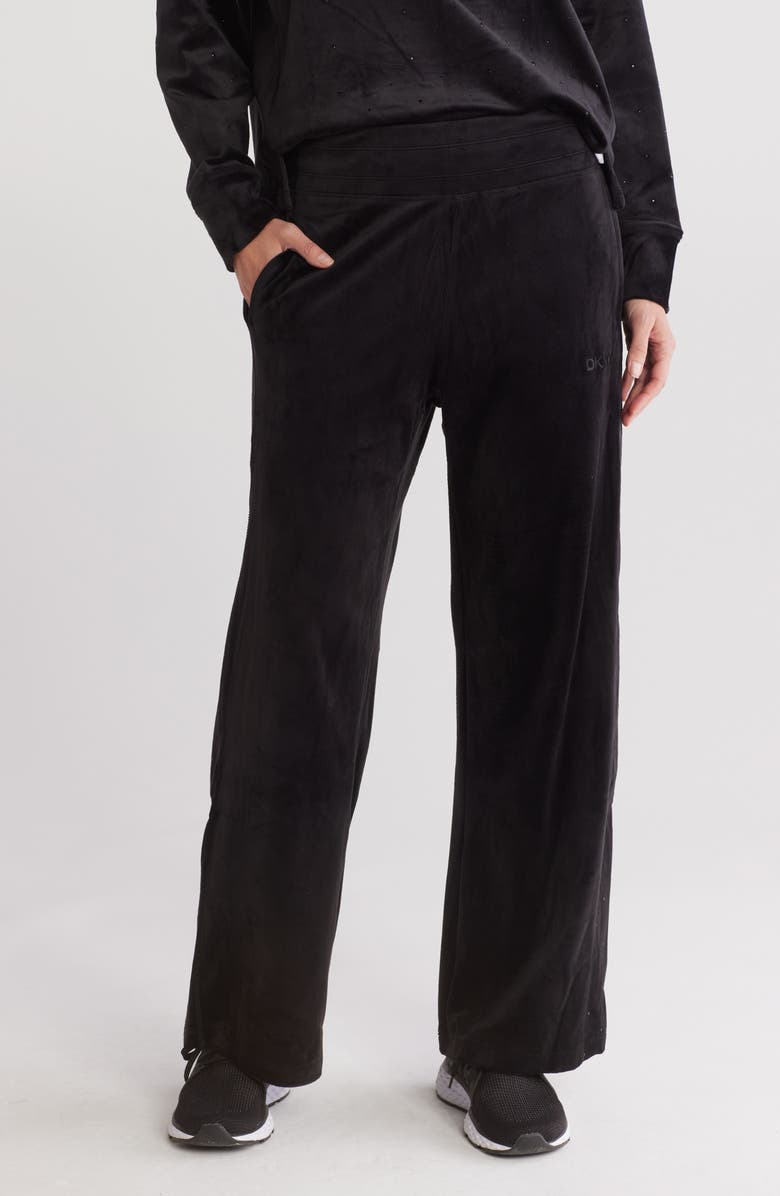 DKNY Platinum Velour Wide Leg Pants, Main, color, 