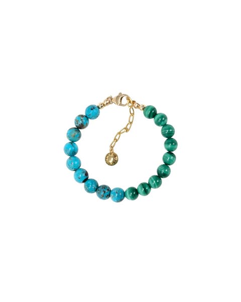 Turquoise + Malachite Bracelet