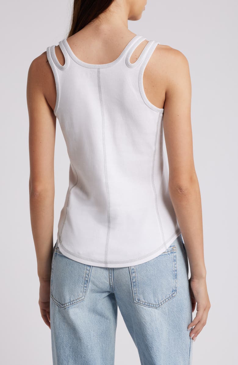 WEAR by Erin Andrews Women's WEAR by Erin Andrews White Los Angeles Dodgers Contrast Stitch Tank Top, Alternate, color,