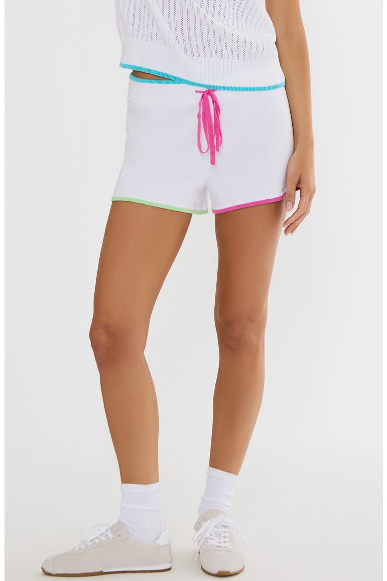 Balboa Tie Waist Shorts, Main, color, HIBISCUS COVE WHITE