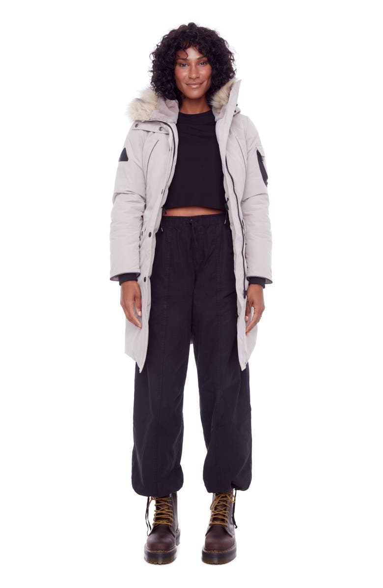 Alpine North LAURENTIAN - Vegan Down Long Parka Winter with Faux Fur Hood, Alternate, color, Taupe