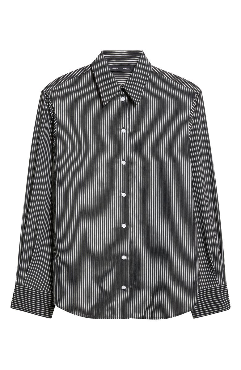 Proenza Schouler Lynsey Stripe Button-Up Shirt, Alternate, color, Black/ White