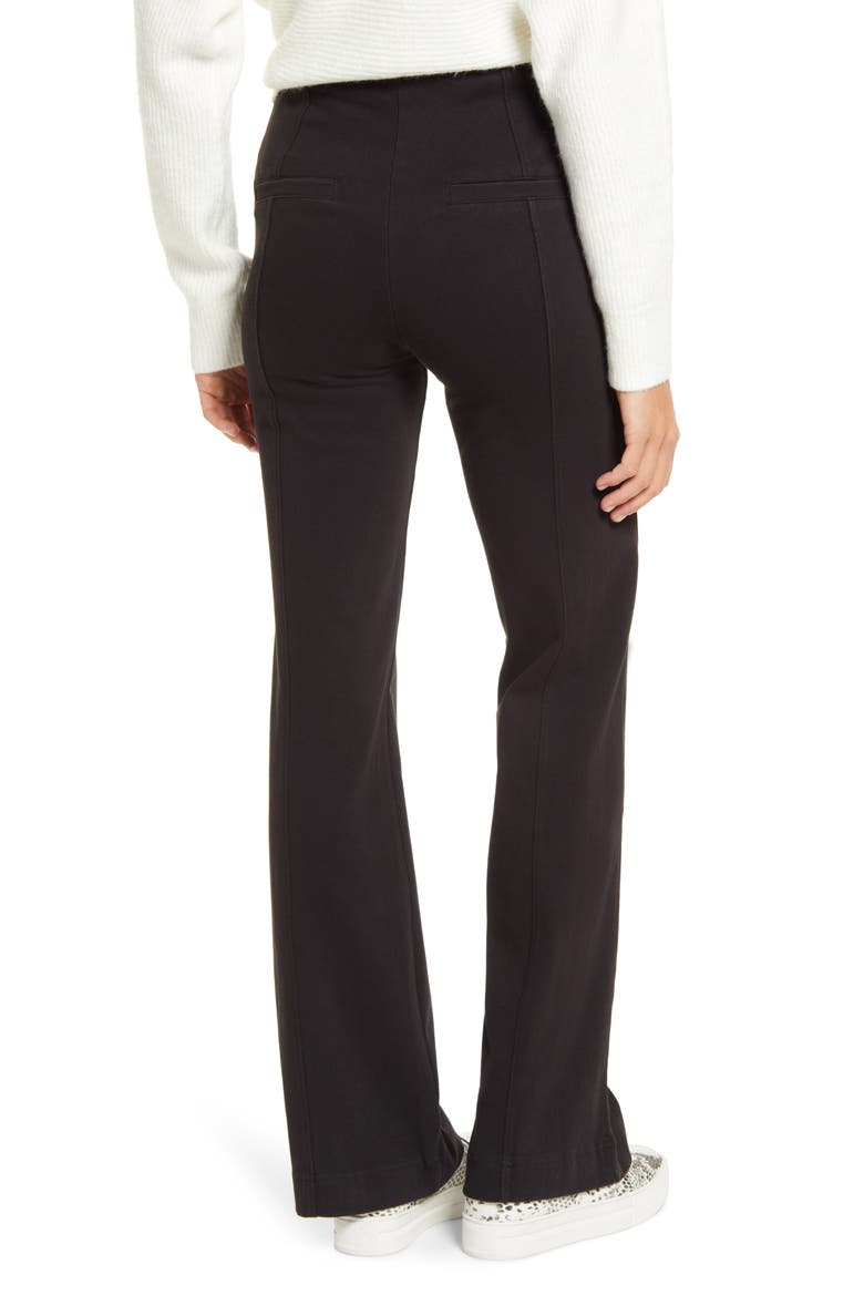 'Lyssentials Wide Leg Denim Trousers, Alternate, color, BLACK