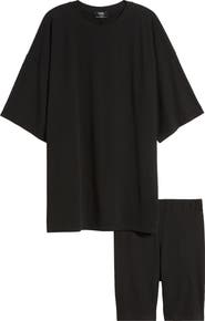 Dressed in Lala Malone Rib Oversize T-Shirt & Shorts