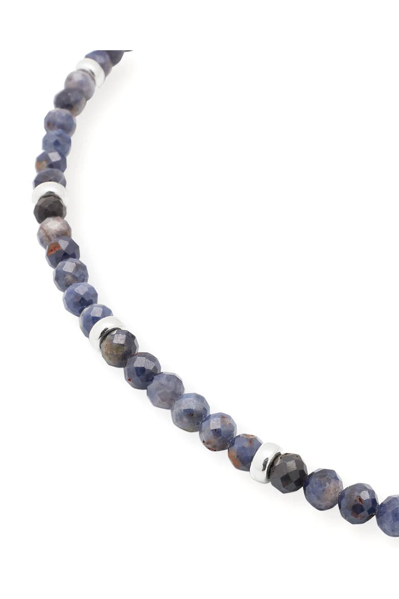 Gemstone Beaded Necklace With Sterling Silver Lobster Closure, Alternate, color, SAPPHIRE