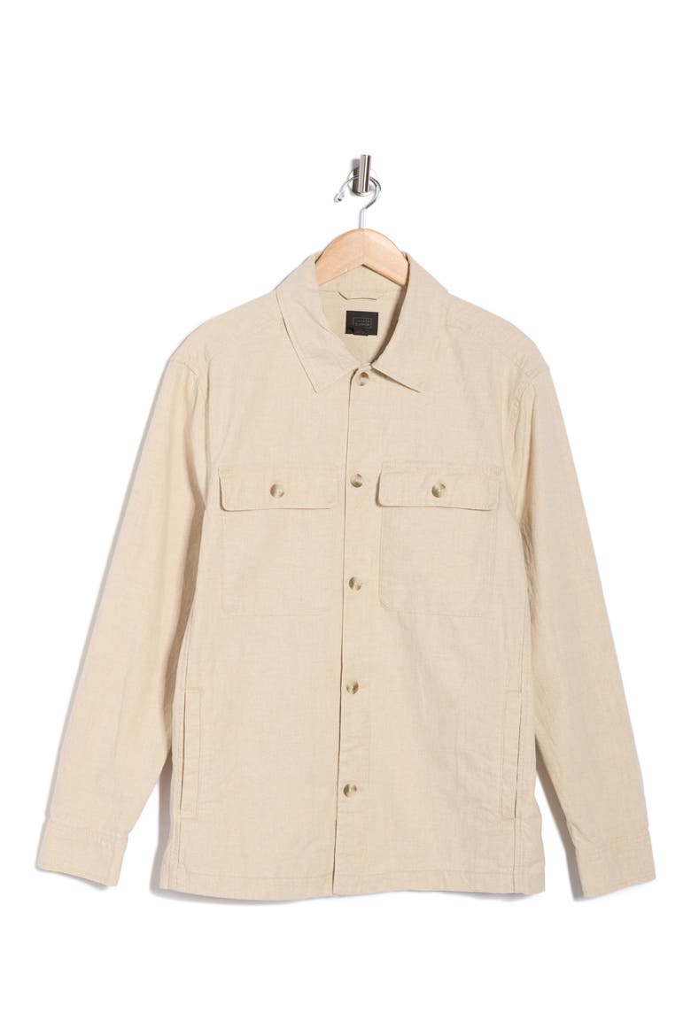 Linen & Cotton Shirt Jacket, Alternate, color, BEIGE BIRCH