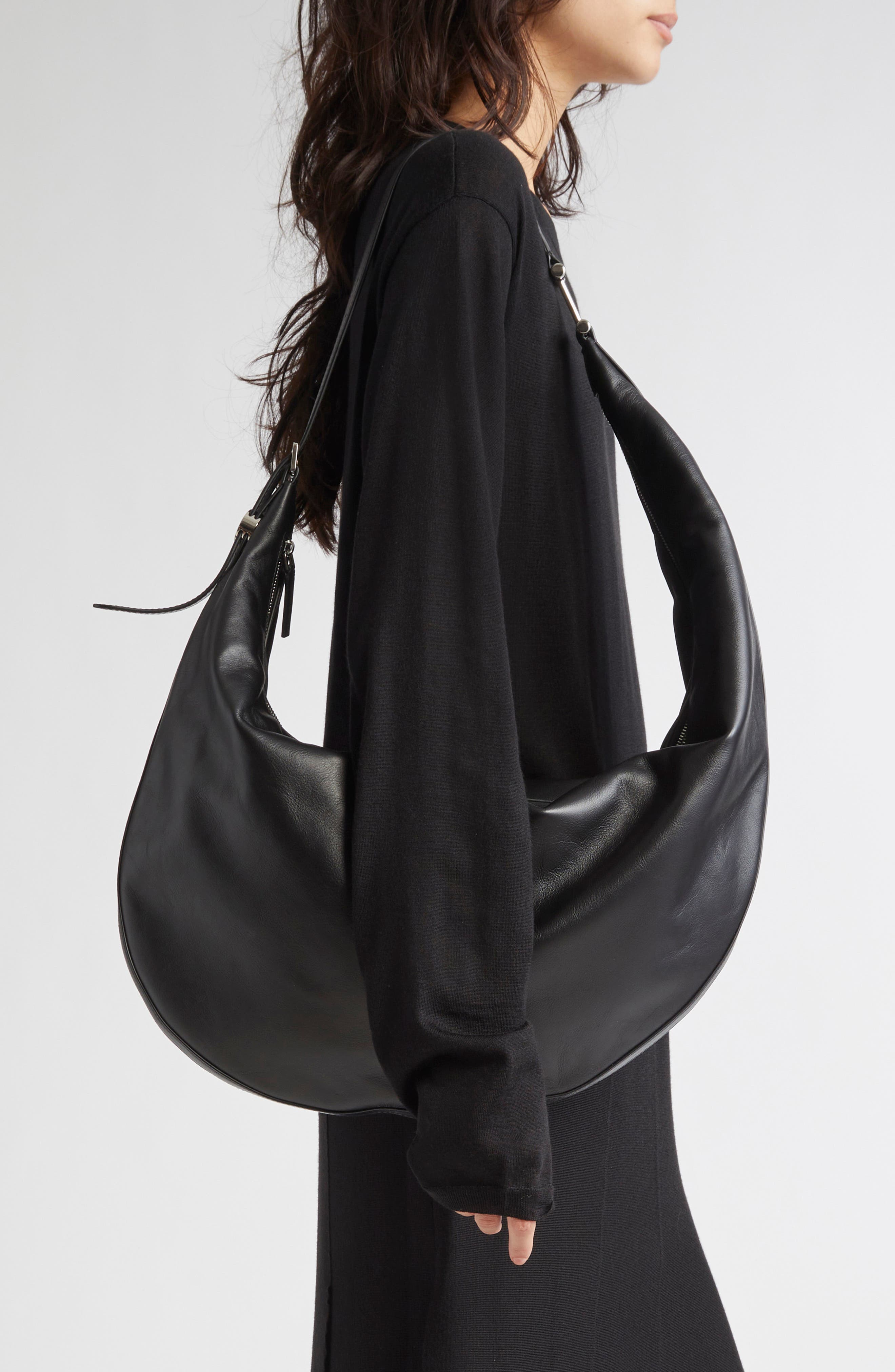 Marni Medium Dot Leather Hobo Bag, Alternate, color, 001 - Black