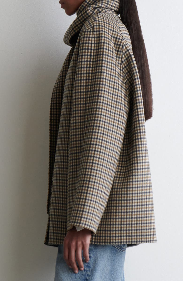 COS Double-Faced Wool Scarf Short Jacket, Alternate, color, Beige Dark