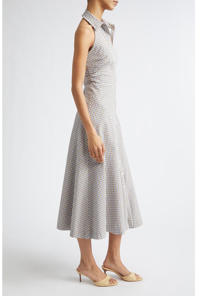 Mackey Gingham Stretch Cotton Halter Shirtdress, Alternate, color, ACORN MULTI