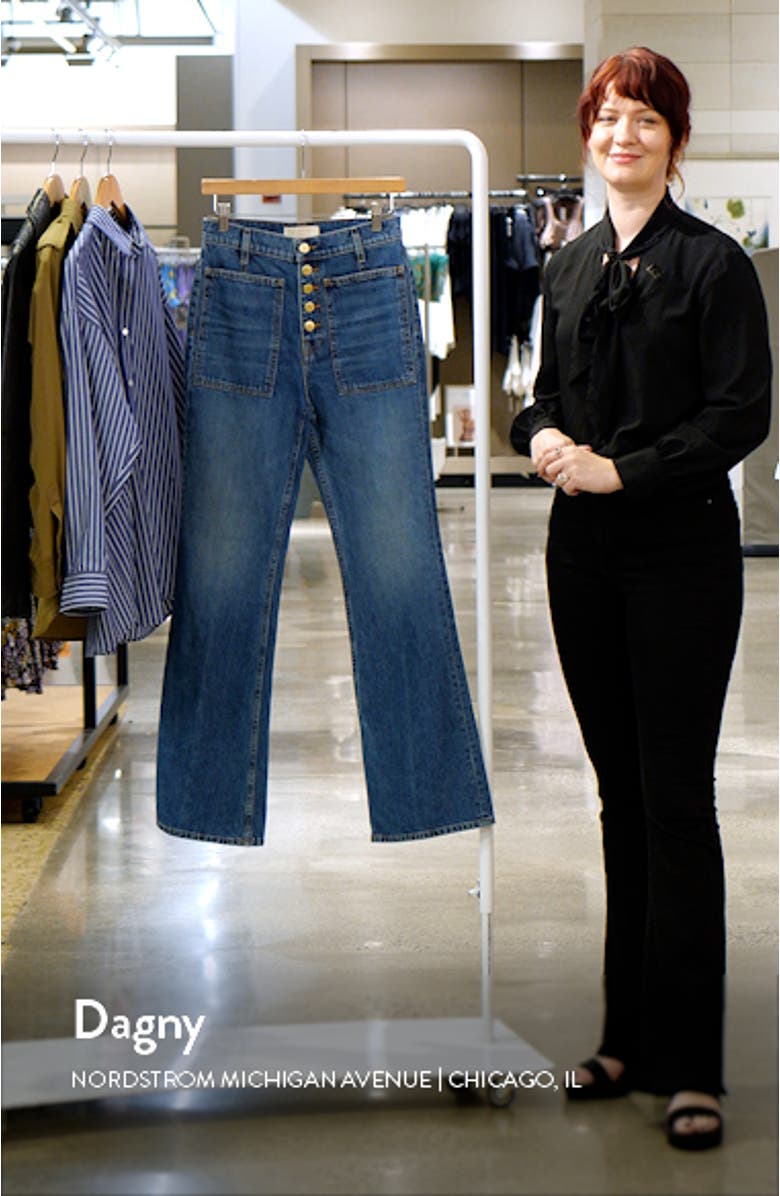The Lou Button Fly Flare Jeans, sales video thumbnail