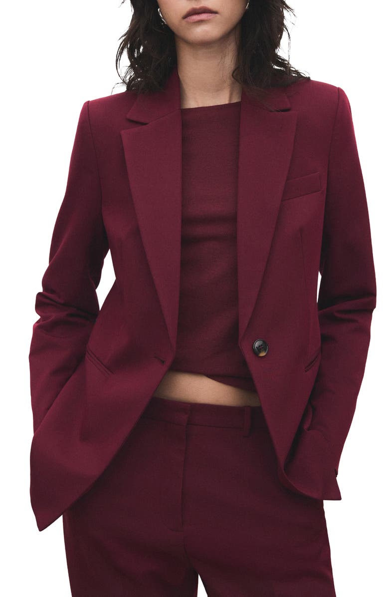 MANGO Fitted Suit Jacket, Main, color, Wine