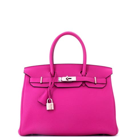 Birkin Handbag Pink Togo with Palladium Hardware 30