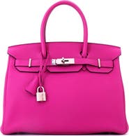 Pre-Owned Hermes Birkin Handbag Pink Togo with Palladium Hardware 30