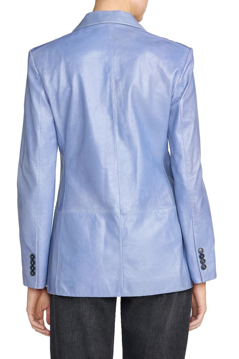 Boulevard Leather Blazer, Alternate, color, PERIWINKLE