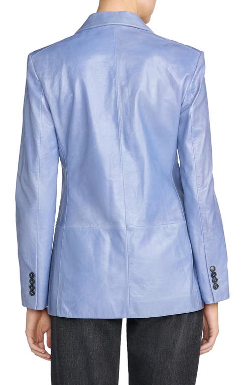 Frame Boulevard Leather Blazer In Periwinkle