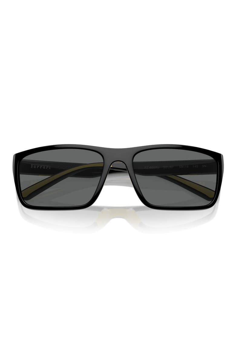 59mm Rectangular Sunglasses, Alternate, color, BLACK