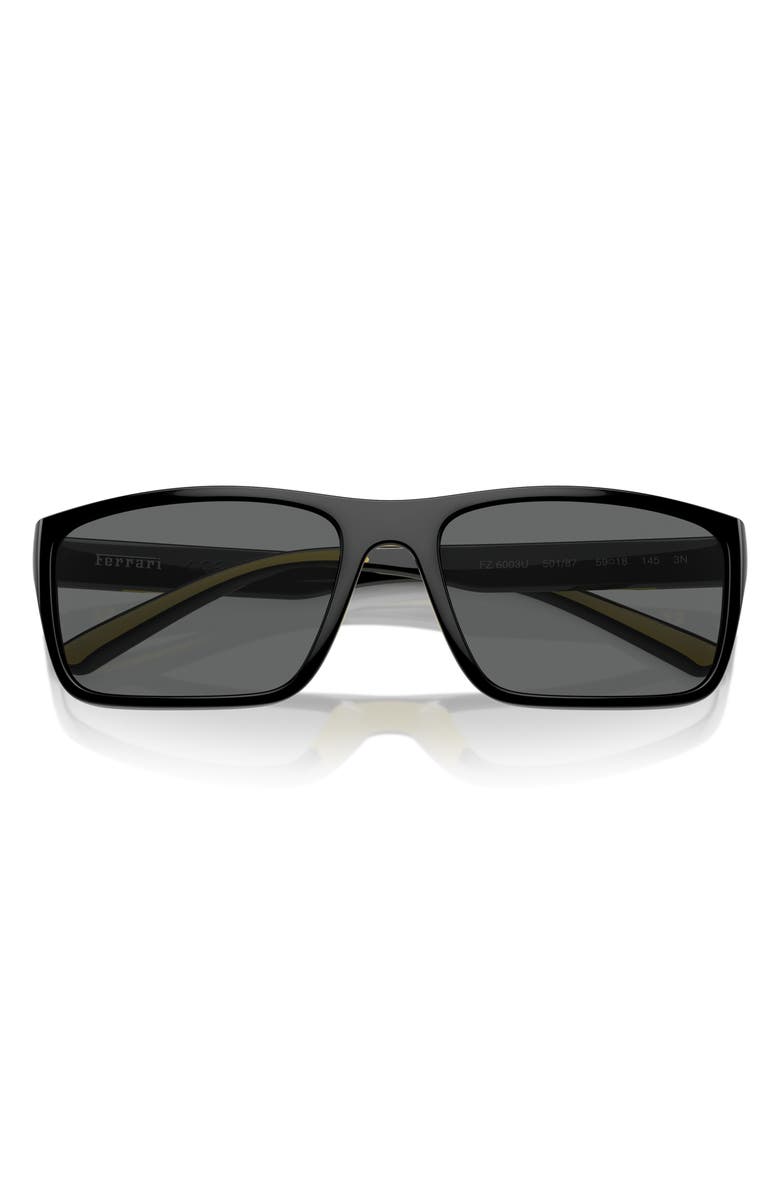 Scuderia Ferrari 59mm Rectangular Sunglasses, Alternate, color, Black