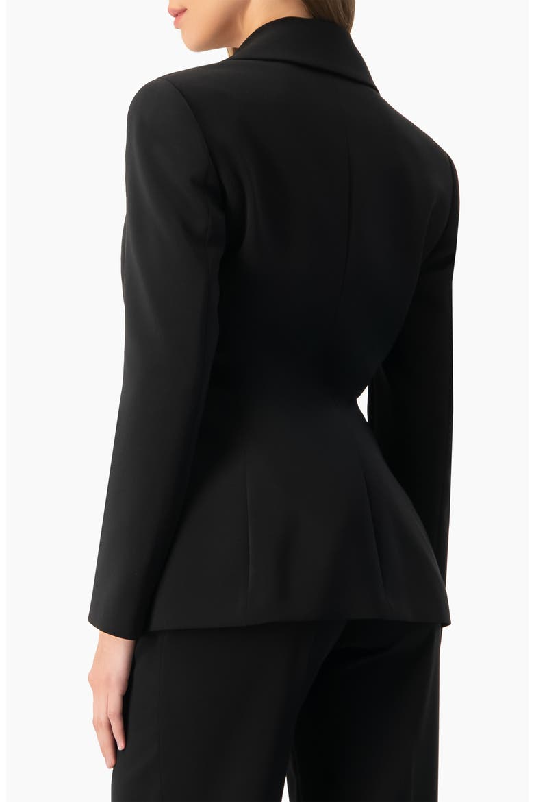 Tailored Two-Button Black Power Blazer, Alternate, color, Black