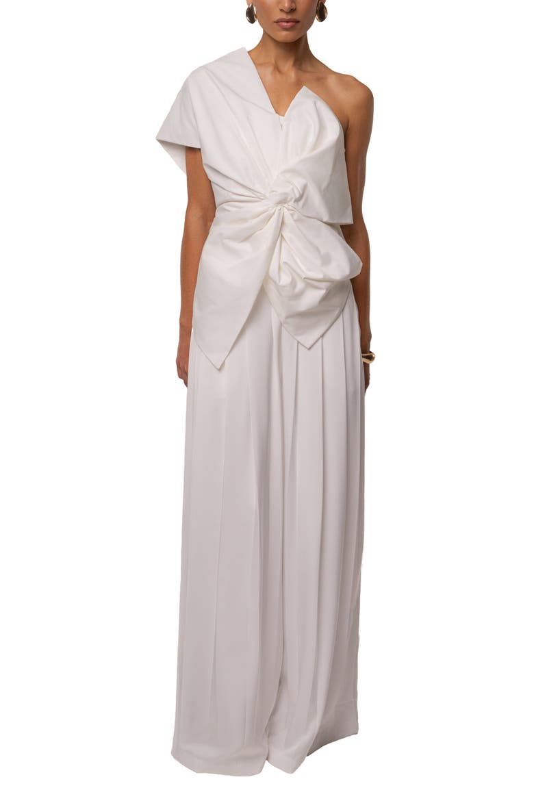Clara Wide Leg Pleated Trousers, Alternate, color, Ivory