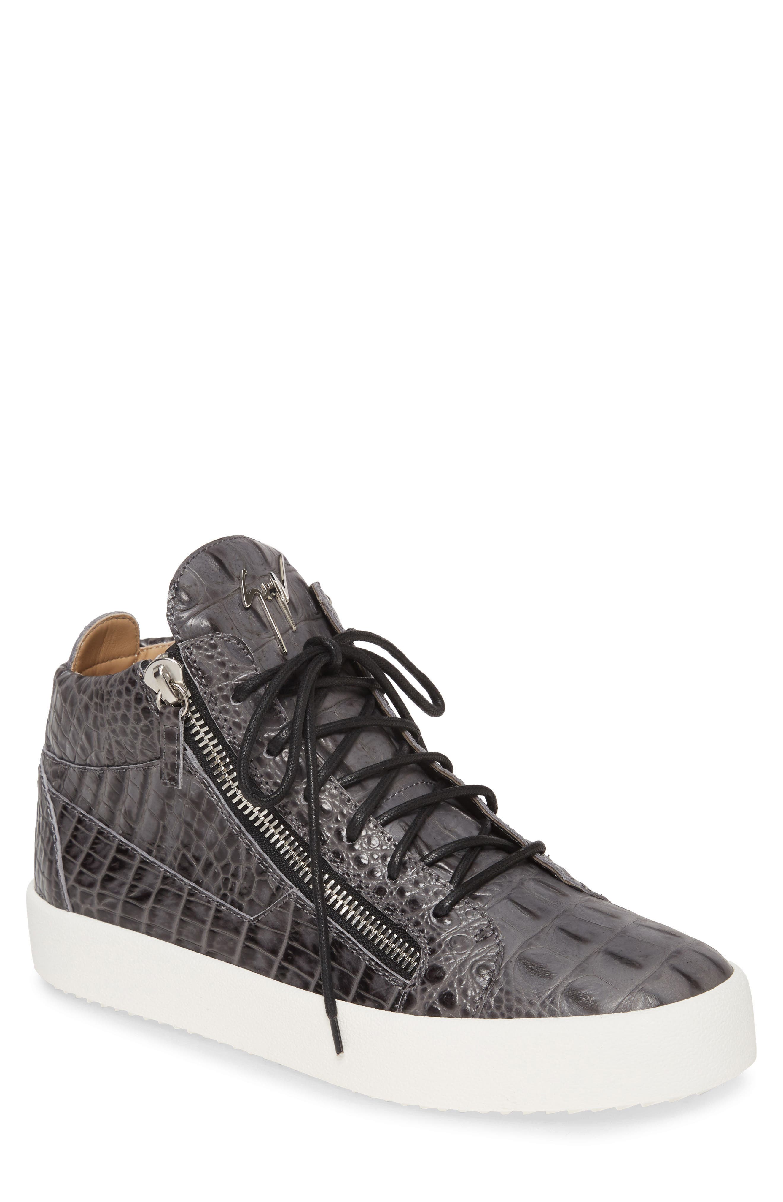 Croc Embossed Sneaker, Main, color, ANTHRACITE