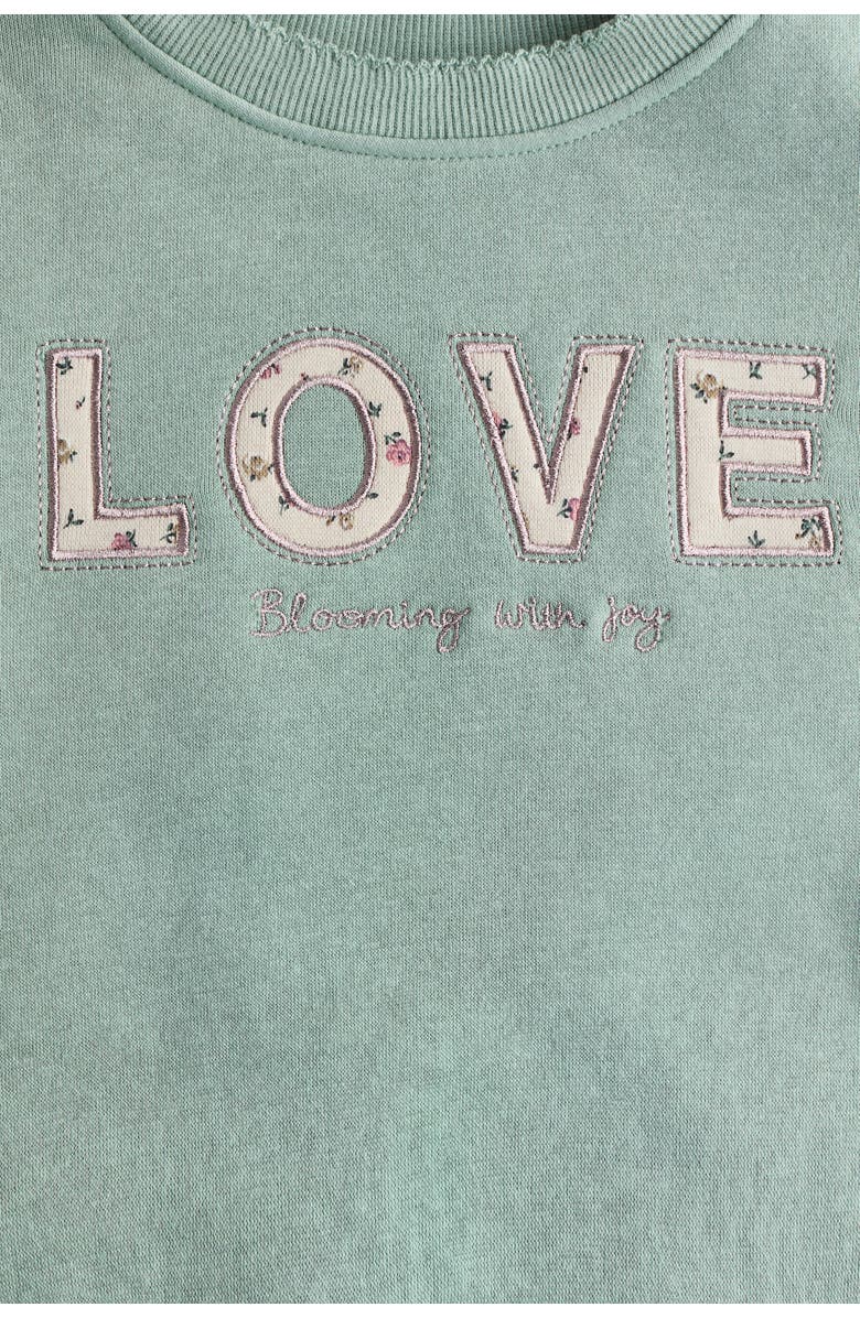 H&M Tulle-skirt Sweatshirt Dress, Alternate, color, Light Green/Love