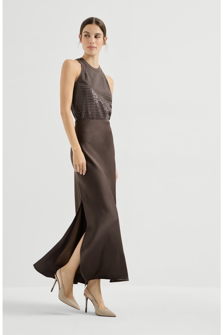 Fluid Bias-Cut skirt, Alternate, color, Cocoa