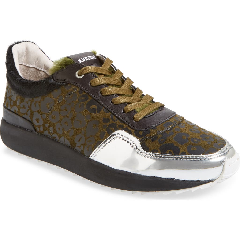 Blackstone Sl91 Genuine Shearling Trim Low Top Sneaker In Multi