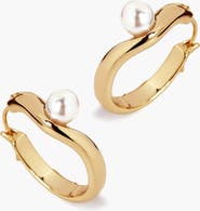 YOJ Twerti Pearl Hoop Earrings In Gold & Pearls