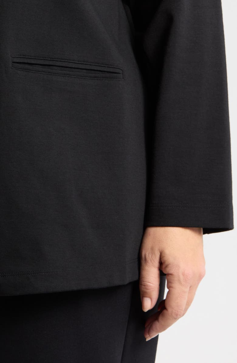Eileen Fisher V-Neck Organic Cotton Blend Ponte Jacket, Alternate, color, 