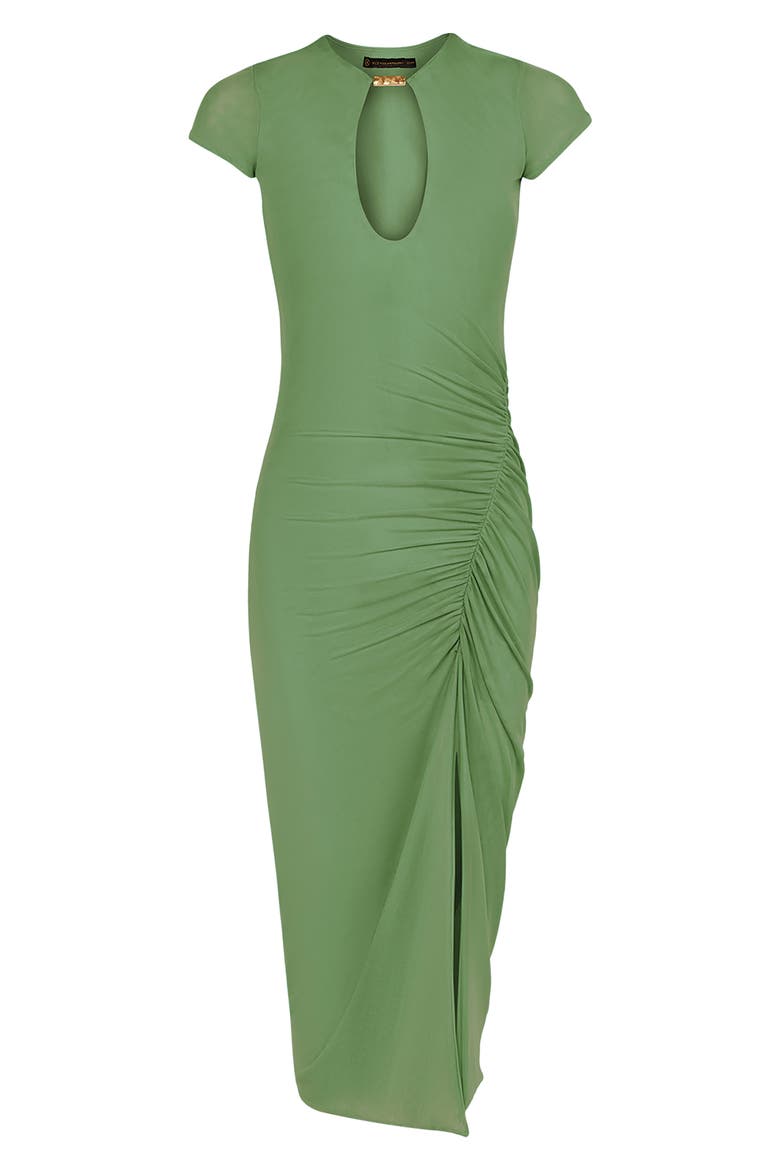 Anaya Ruched Cover-Up Dress, Alternate, color, GREEN