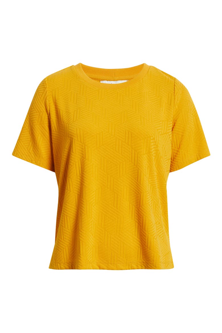 Jacquard T-Shirt, Alternate, color, MUSTARD