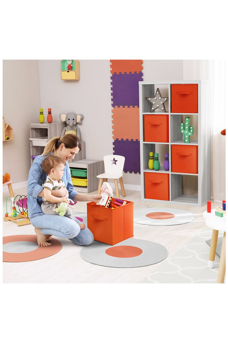 8-Pack Collapsible Storage Cubes, Alternate, color, ORANGE
