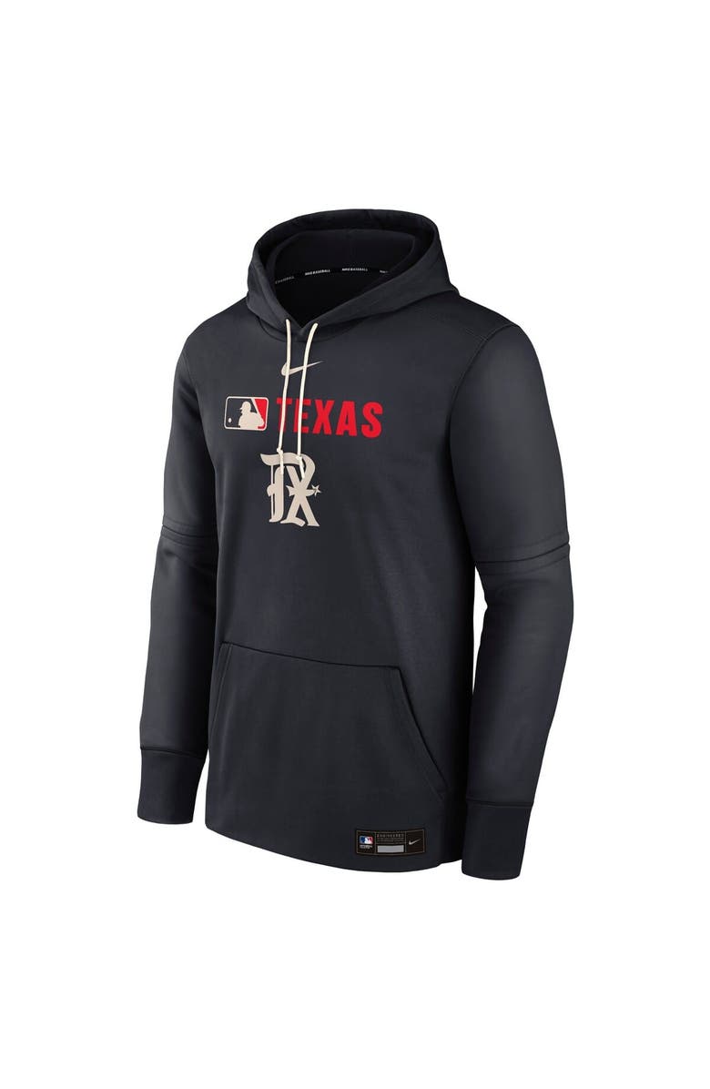 Nike Men's Nike Black Texas Rangers Authentic Collection City Connect Therma Pullover Hoodie, Alternate, color, Black