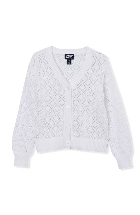 Girls Button Front Cable Cardigan