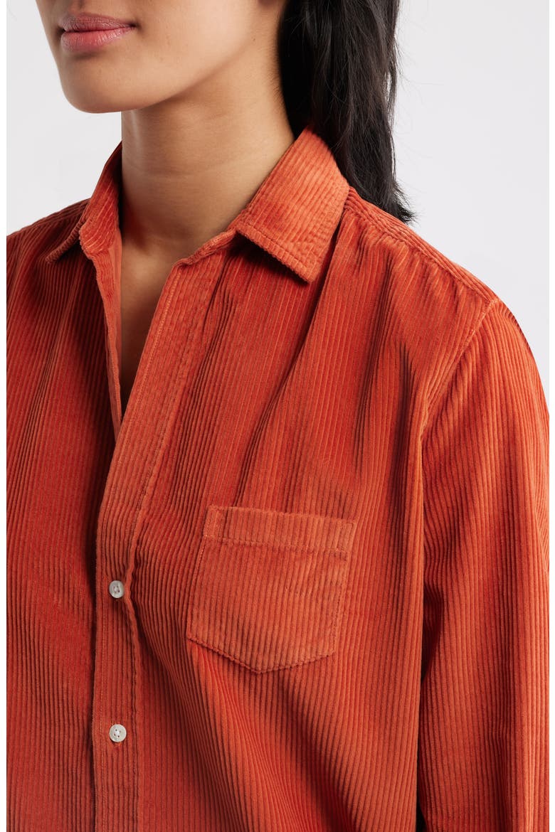 Eileen Relaxed Cotton Corduroy Button-Up Shirt, Alternate, color, VINTAGE APRICOT