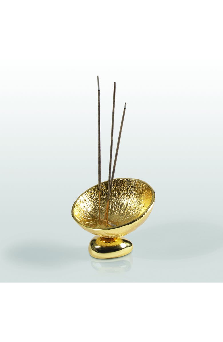 Lunares NEST Rock Incense Holder, Main, color, Gold