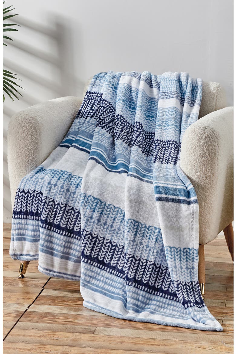 Anissa Plush Throw Blanket, Alternate, color, BLUE MULTI