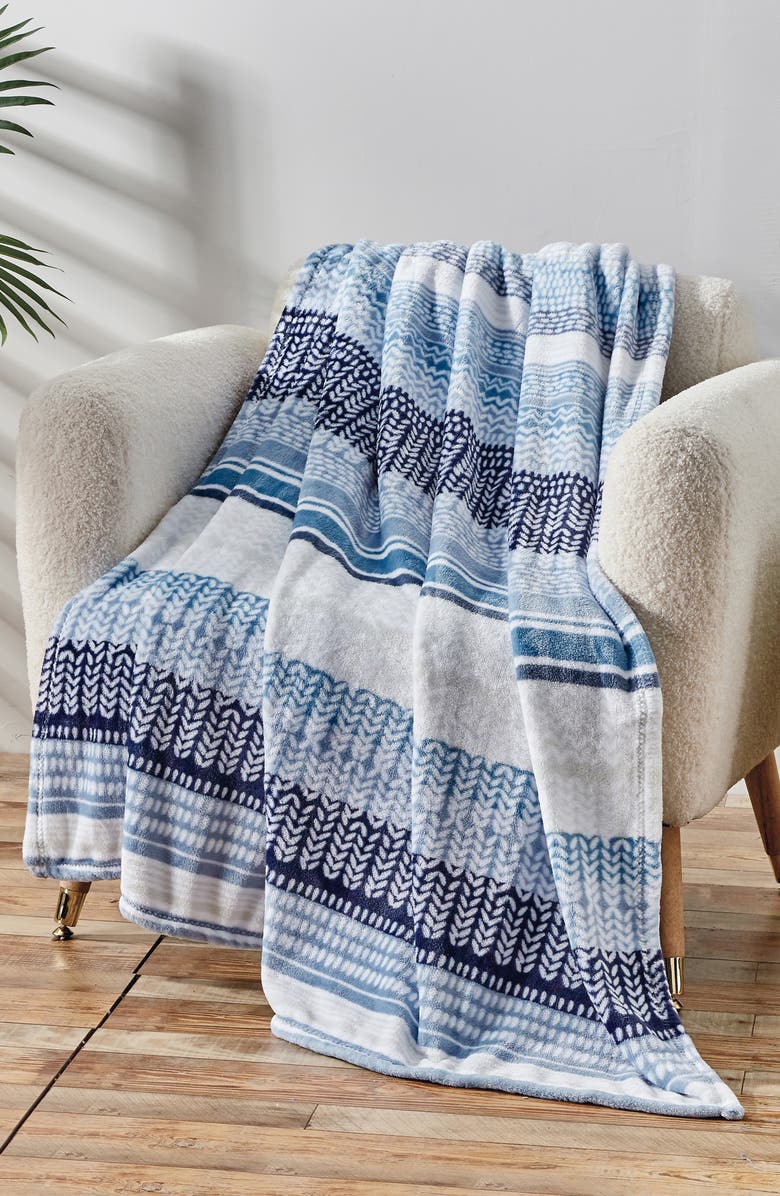 Luxury Home Anissa Plush Throw Blanket, Alternate, color, Blue Multi