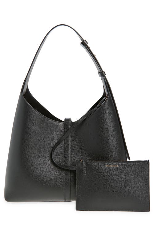 Strathberry Kite Leather Hobo Bag In Black