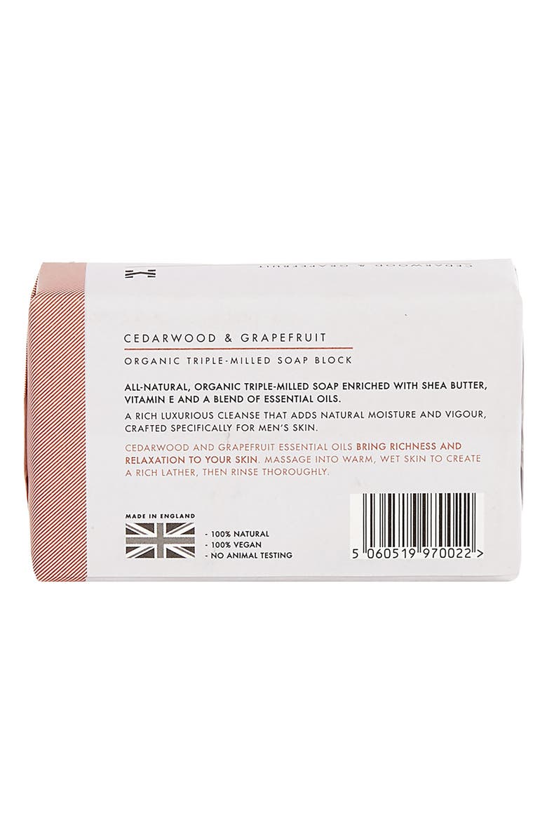 SCRUBD Cedarwood & Grapefruit Organic Triple-Milled Soap Block, Alternate, color, 